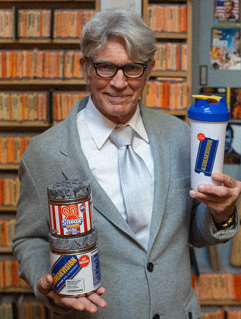 Eric Roberts holding Sneakvision