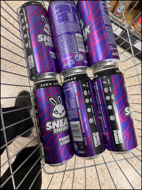 Sneak cans in a shopping basket